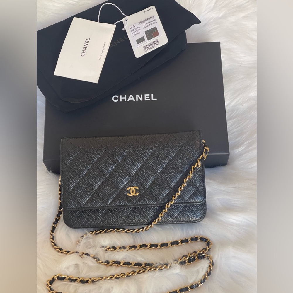 Chanel Wallet on Chain Black Caviar Gold Hardware